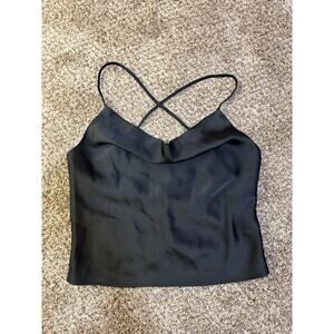 NWT Rachel Zoe Black Satin Cowl Neck Camisole – Size Small